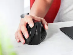 Souris q-connect optique sans fil ergonomique vertical dpi 800/1200/1600 batterie rechargeable coloris noir