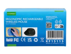 Souris q-connect optique sans fil ergonomique vertical dpi 800/1200/1600 batterie rechargeable coloris noir
