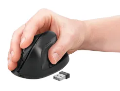 Souris q-connect optique sans fil ergonomique vertical dpi 800/1200/1600 batterie rechargeable coloris noir