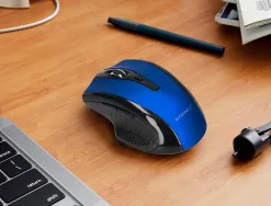 Souris q-connect sans fil optique 1000dpi recepteur usb 2,4ghz coloris bleu