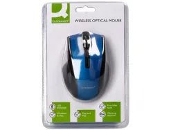 Souris q-connect sans fil optique 1000dpi recepteur usb 2,4ghz coloris bleu