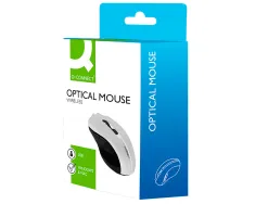 Souris q-connect sans fil optique 1000dpi recepteur usb 2,4ghz coloris blanc