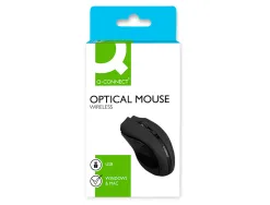 Souris q-connect sans fil optique 1000dpi recepteur usb 2,4ghz coloris noir