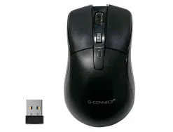 Souris q-connect sans fil optique 1000dpi 4 boutons molette mouvement horizontal vertical usb coloris noir