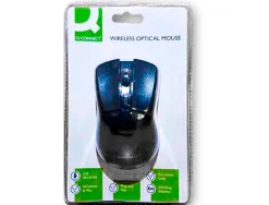 Souris q-connect sans fil optique 1000dpi 4 boutons molette mouvement horizontal vertical usb coloris noir