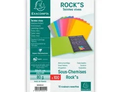 Sous-chemise exacompta rock's 220x310mm 80g coloris assortis pack 100 unités
