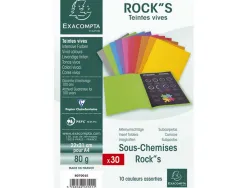 Sous-chemise exacompta rock's 220x310mm 80g coloris assortis pack 30 unités