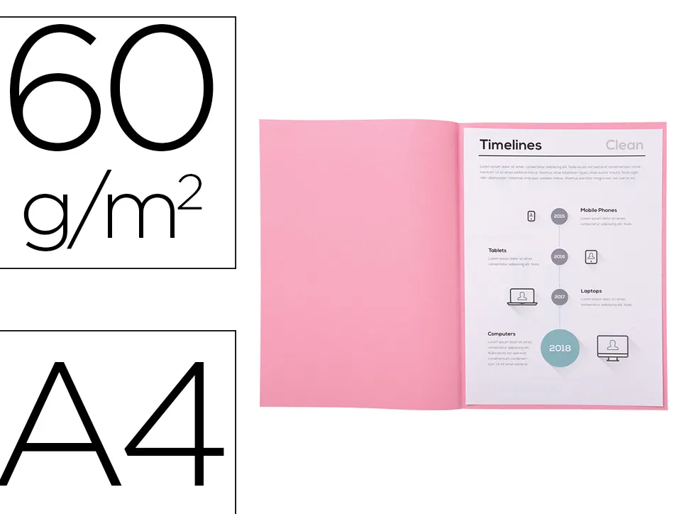 Sous-chemise exacompta super 220x310mm 60g coloris rose pack 250 unités