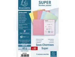 Sous-chemise exacompta super 220x310mm 60g coloris assortis pack 30 unités