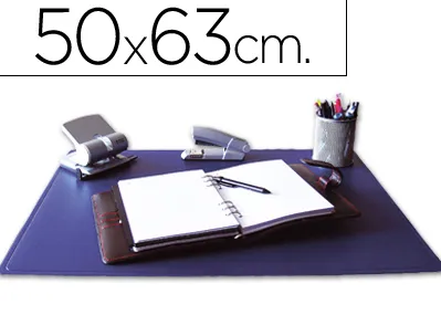 Sous-main q-connect simple coins arrondis dessous mousse antidérapant bord soudé 50x63cm polypropylene coloris bleu