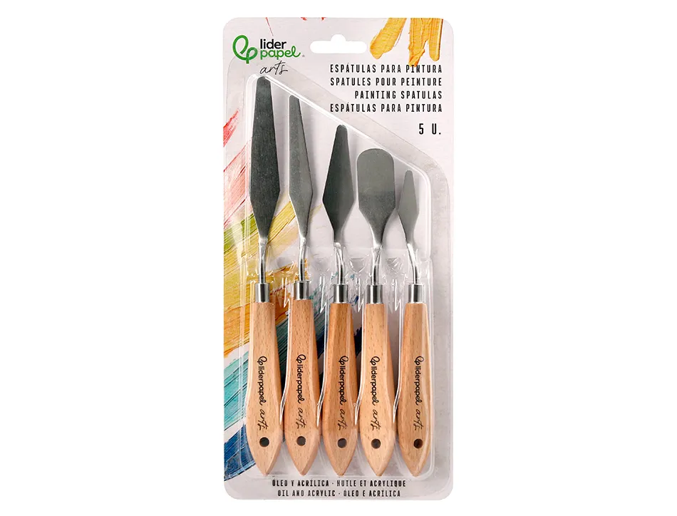 Spatule pour peinture liderpapel metallique sachet de 5 unites tailles assorties certifie