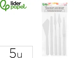 Spatule pour peinture liderpapel en plastique sachet de 5 unites tailles assorties