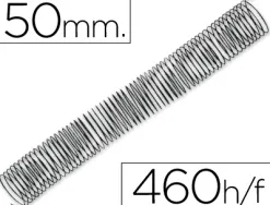 Spirale q-connect métallique relieur pas 5:1 460f calibre 1.2mm diamètre 50mm coloris noir boîte 25 unités