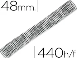 Spirale q-connect métallique relieur pas 5:1 440f calibre 1.2mm diamètre 48mm coloris noir boîte 25 unités