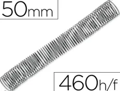 Spirale q-connect métallique relieur pas 4:1 400f calibre 1.2mm diamètre 50mm coloris noir boîte 25 unités