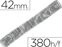 Spirale q-connect métallique relieur pas 5:1 380f calibre 1.2mm diamètre 42mm coloris noir boîte 25 unités