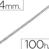 Spirale q-connect métallique relieur pas 4:1 100f calibre 1mm diamètre 14mm coloris noir boîte 100 unités