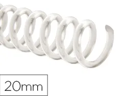 Spirale q-connect plastique transparent 32 5:1 160f calibre 2mm diamètre 20mm boîte 100 unités