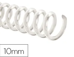 Spirale q-connect plastique transparent relieur pas 32 5:1 60f calibre 1.8mm diamètre 10mm boîte 100 unités