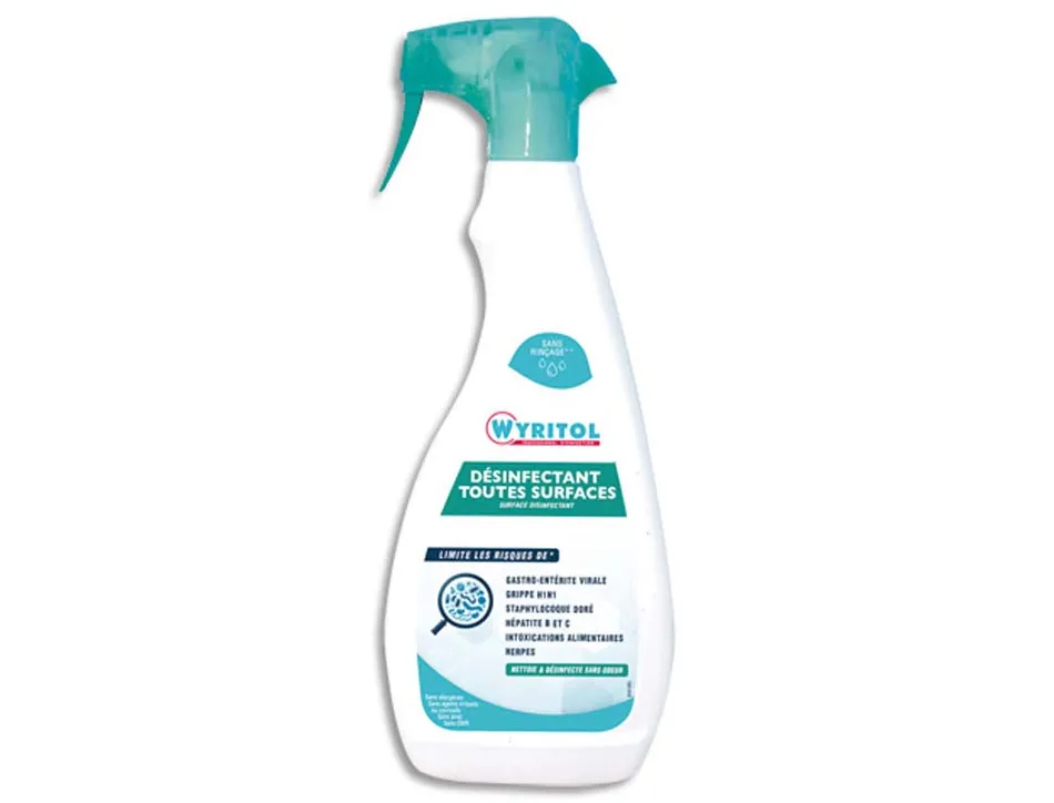 Spray nettoyant desinfectant toutes surfaces wyritol 750 ml