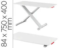 Station de travail leitz assis/debout ergo cosy pour ordinateur portable coloris gris clair