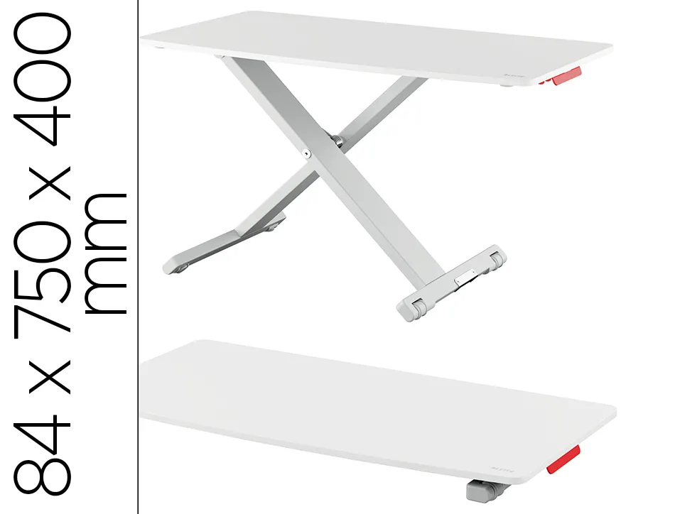 Station de travail leitz assis/debout ergo cosy pour ordinateur portable coloris gris clair