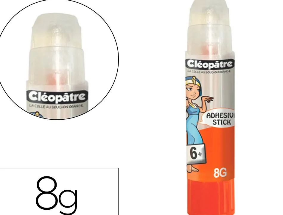 Stick de colle cleopatre invisible forte usage intensif sans solvant carton papier photos des 6 ans 8gr