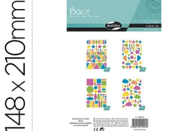 Sticker clairefontaine baby motifs geometriques 148x210mm sachet 20 planches coloris assortis