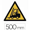 Sticker sol viso attention chariots elevateurs pictogramme adhesif antiderapant cote 500mm conforme norme iso 7010