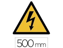 Sticker sol viso danger electricite pictogramme adhesif antiderapant cote 500mm conforme norme iso 7010