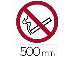 Sticker sol viso interdiction de fumer pictogramme adhesif diametre 500mm conforme norme iso 7010