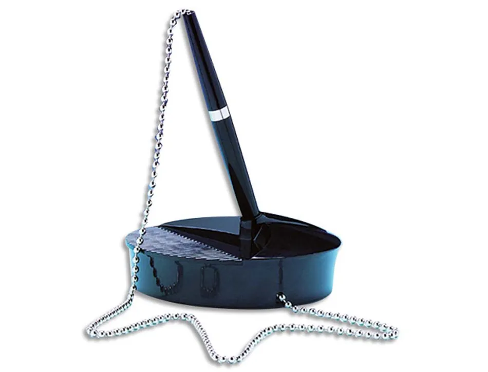 Stylo bille fellowes sur socle abs coloris noir encre bleue