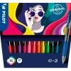 Stylo- bille g-2 pilot pochette 14 pointe moyenne 0.7mm coloris assortis