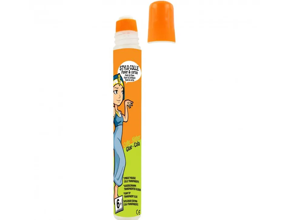 Stylo colle cleopatre liquide transparente sans solvant non toxique lavable eau froide contenance 50ml