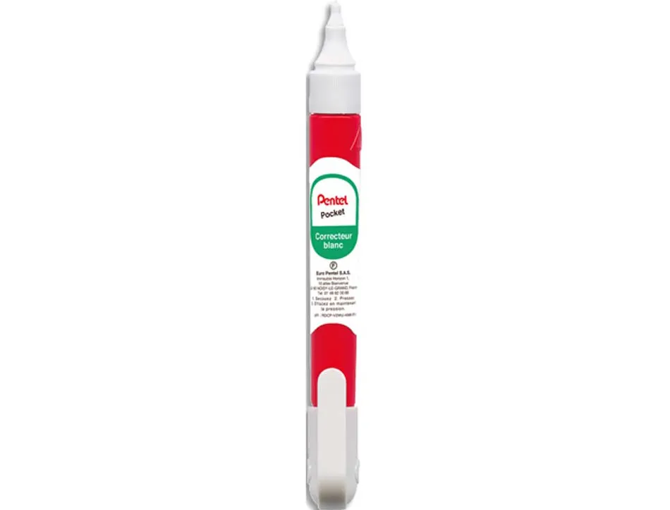Stylo correcteur pentel pentex pocket largeur tracé bille 2.4mm sans pvc 7ml