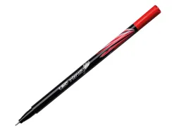 Stylo feutre bic intensity pointe fine corps noir verni couleurs rouge lot 12 unites