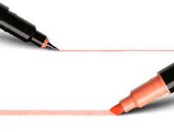 Stylo feutre intensity dual tip pointe biseaute et fine 0,4mm boite de 6 coloris assortis