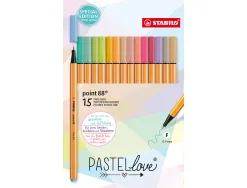 Stylo feutre stabilo pastellove point fine 0,4mm pochette de 15 coloris assortis