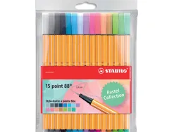 Stylo feutre stabilo pastellove point fine 0,4mm pochette de 15 coloris assortis