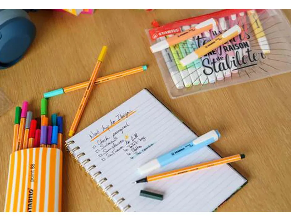 Stylo feutre stabilo point 88 pointe fine 0,4 mm coffret de 20 coloris assortis