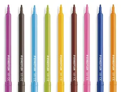 Stylo feutre staedtler 325 pointe moyenne 1mm pack de 12 couleurs assorties