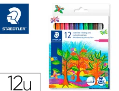 Stylo feutre staedtler 325 pointe moyenne 1mm pack de 12 couleurs assorties