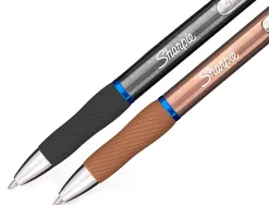 Stylo gel sharpie corps metal encre noir pointe moyenne 0,7mm blister 2 stylos et 2 recharges