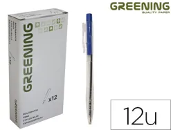 Stylo greening rétractable coloris bleu