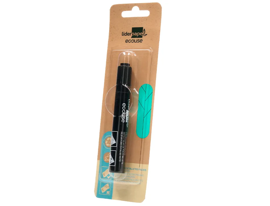 Stylo liderpapel ecouse detecteur faux-billets pointe ogive trace 3mm blister