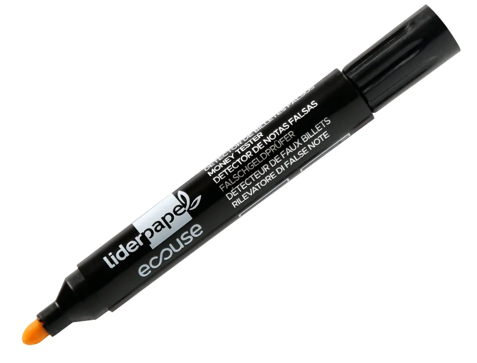 Stylo liderpapel ecouse detecteur faux-billets pointe ogive trace 3mm blister