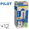 Stylo pilot frixion ball clicker retractable pointe 0,7mm bonus pack 12 rollers + 12 recharges coloris bleu
