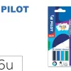Stylo pilot frixion ball sticks encre effacable pointe 0,7mm 6 coloris assortis tons froids pochette 6 unites