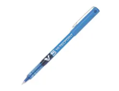 Stylo pilot v5 écriture fine 0.3mm clip métal encre liquide niveau visible pointe indéformable coloris bleu