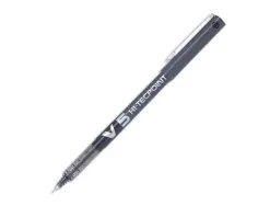 Stylo pilot v5 écriture fine 0.3mm clip métal encre liquide niveau visible pointe indéformable coloris noir